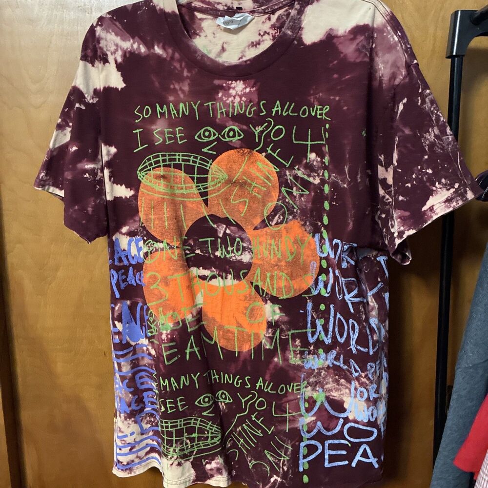 Snow Milk #1669 Peace Tye Dyed  T Shirt Mens XL - Upcycled 1 of A Kind